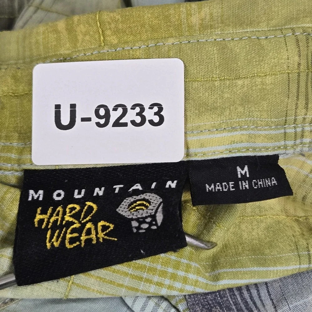 Mountain‎ Hardwear Men Button Up Shirt M Yellow Plaid Outdoor Hiking Gorpcore